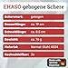 EHASO Gebogene, hochwertige Hundeschere aus Solingen. rostfrei, 19cm matt