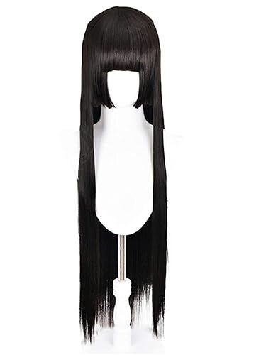 Pelucas de anime Cosplay Jabami Yumeko negro largo pelo recto peluca para Kakegurui Halloween traje peluca
