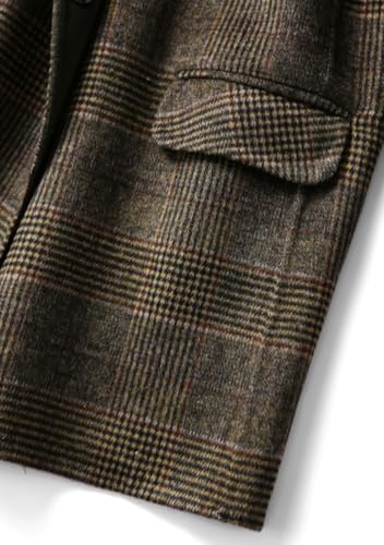 Womens Wool Trench Coats Autumn Winter Wool Plaid Coat Mid-Length Woolen Overcoat Jackets Outwear4