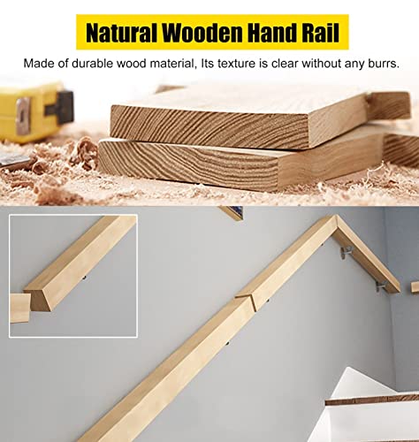 Main courante d'escalier en bois support mural stable pour meuble loft - 3