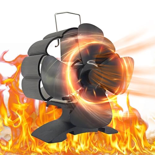 Ventilador de madera Ventilador alimentado por calor - Ventilador de chimenea tranquilo para estufa de leña | Ventilador no eléctrico para una distribución eficiente de calor, accesorios de estufa de