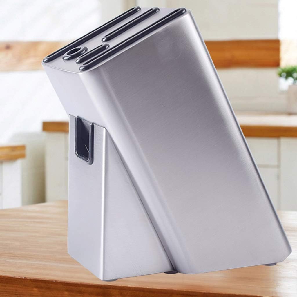 Knife Block Storage Stand Kitchen,Only selling Cutter Holder,Universal without Knives Stainless Steel Organizer 6 Slots