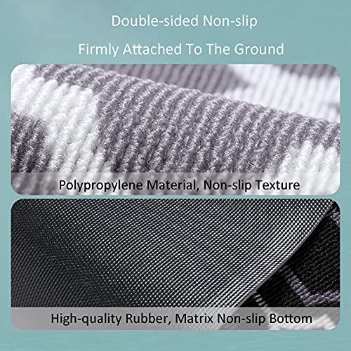 Tapis d'entrée rectangle gris 45x75 cm lavable et ultra absorbant pour porte - 6
