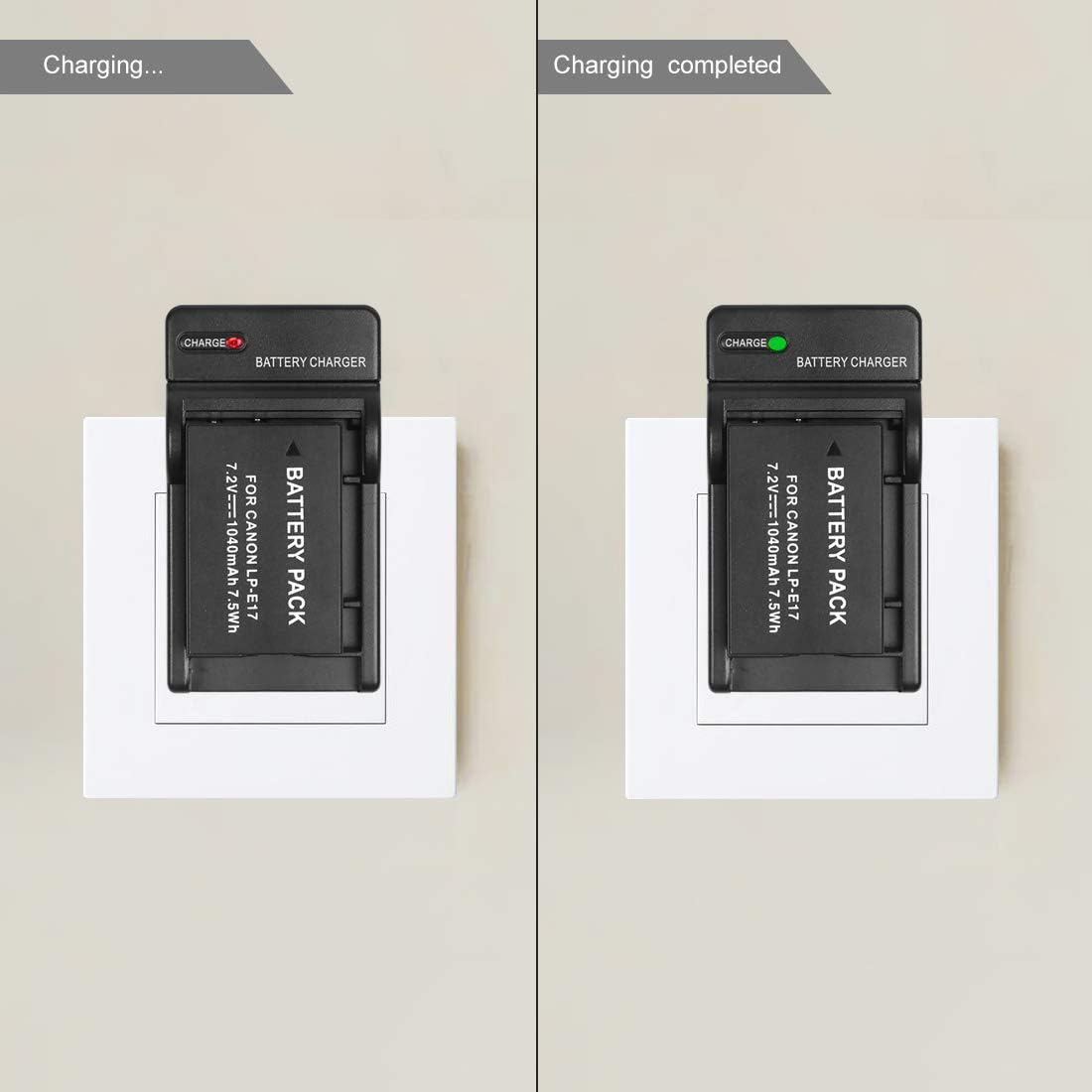LP-E17 Battery Charger LC-E17 for Canon EOS M3, M5, M6, 77D, 200D, 750D, 760D, 800D, 8000D, 9000D, Rebel T6s, T6i, T7i, SL2, Kiss X8i Cameras(Not for Rebel T6 T7)