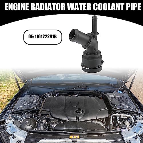 Partuto Radiator Coolant Hose Connector Pipe No.1J0122291B - Car Interior Heater Hose Connector - for Volkswagen Beetle 2006-2010 Plastic Black 1 Pc - Thumbnail 2