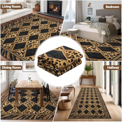 Tapete Decorativo Leopardo 9'x12' Antideslizante Lavable miniatura 5