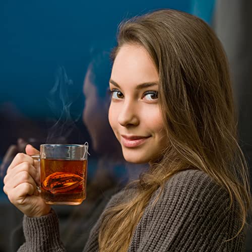 Sumind 50 Pcs Tea Strainer Stainless Steel Tea Ball Infuser Loose Leaf Tea Steeper Tea Interval Diffuser Heart Shape Mesh Tea Filters With Extended Chain Hook For Seasonings Cup Bottle Party Favors #TOP6