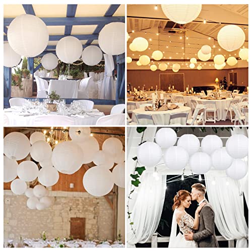 Image of 10pcs White Paper Lanterns, 12 inch Hanging Lantern
