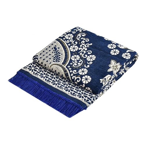 Image of Heavy Fabric Velvet Touch Bedroom, Hall, Living Room, Drowing Room, Yoga Hall Designer Velvet Rectangle Carpet |60 inch Inch X 84 inch Inch | 5 Feet X 7 Feet I 150 Cm X 210 Cm (Navy Blue)