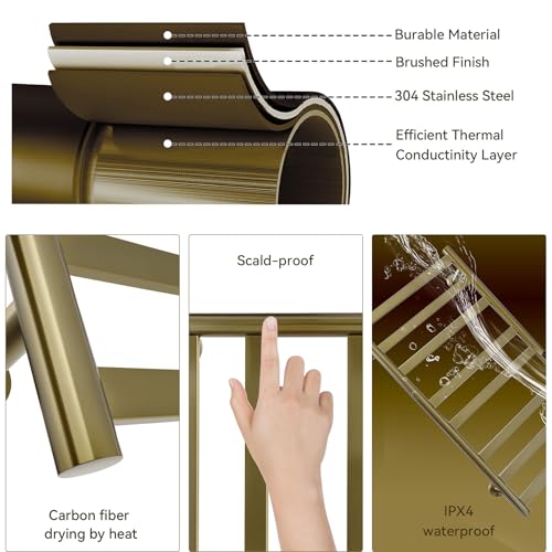 Sèche-serviette électrique doré mural : solution anti-humidité efficace