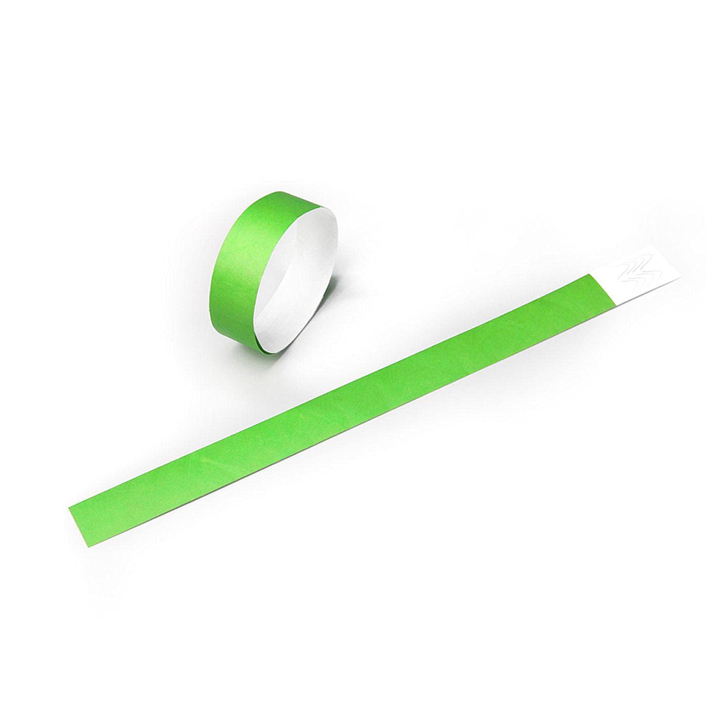 100 unidades de pulseras de entrada, resistentes al agua, para control y seguridad en eventos y eventos, 19 x 255 mm (Verde)