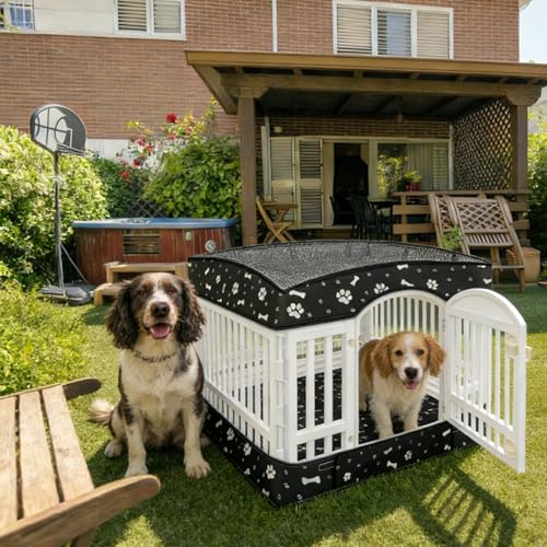 Image of Dog Playpens Cover and Bottom Mat Set,Playpen Not Included, Non-Slip Dog Crate Covers 36 Inch, Dog Playpen Bottom Pad, Washable Reusable Puppy Playpen Pad for Pet PlayPen, Dog Kennel Covers 36 Inch