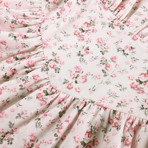 Image of Scarlet Darkness Floral Mini Corset Dress Women Teens Sundress with Pockets | Floral mini dress with adjustable straps, square neck, smocked back, left hidden zip, side pockets, flowy dual-layer hem