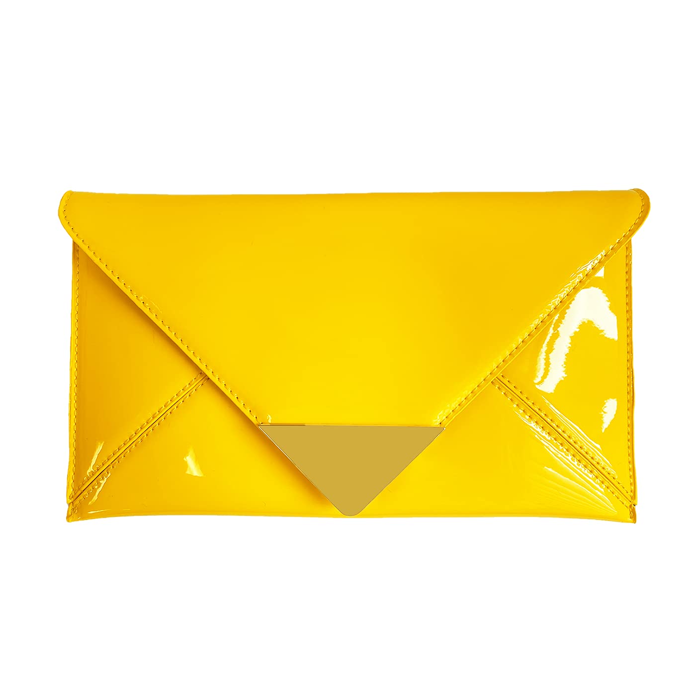 JNB Faux Patent Leather Glossy Envelope Clutch