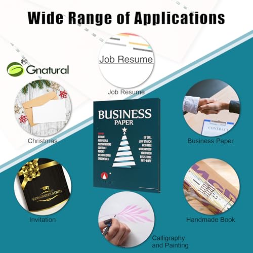 Image of 75% Cotton 25% linen Business Paper, 90GSM A4 size White Inkjet Laser Printing Paper, 100 Sheets Cotton Paper with Green Thread and UV Visible Fibres