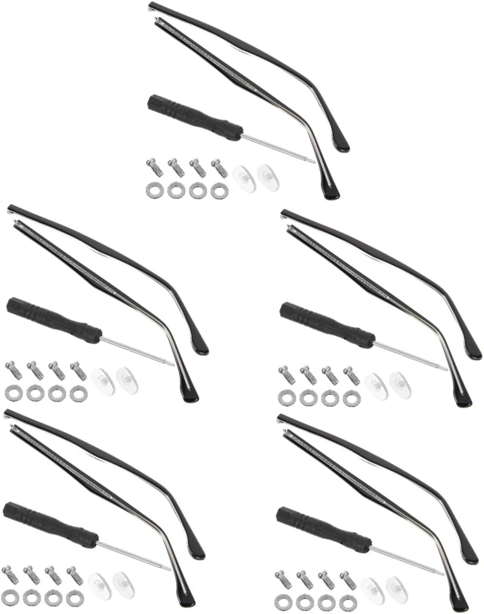 Gatuida 5pairs Eyeglass Replacement Arms Transparent Temples for Repair Durable Eyewear Legs Easy Install Glasses Parts Fit for Frames