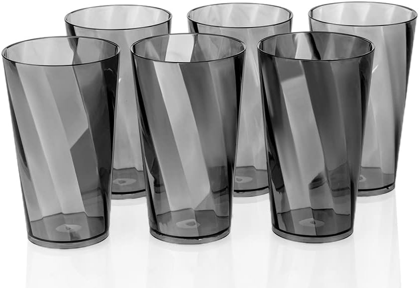 Buy BigPlayer Transparent Plastic Glass Set 300 Ml, Set of 6, Color