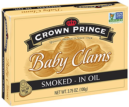 Crown Prince Smoked Baby Clams in Oil, 3.75 Ounce (Pack of 12)