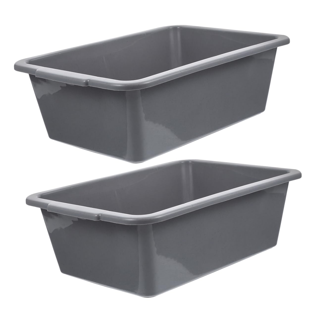 Contenitori in Plastica Pp Rettangolari per Stoviglie 34x23,8x10,9 Cm, Set da 2 Vaschette Impilabili per Ristoranti e Autobus Commerciali, Resistenti, con Angoli Arrotondati