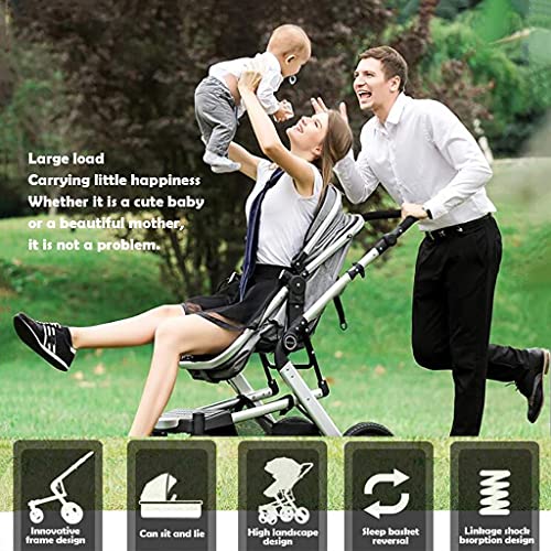Baby kinderwagen voor pasgeborenen en peuters -3 in 1 kinderwagen Opvouwbare kinderwagen Anti-shock Springs High View… - Afbeelding 3