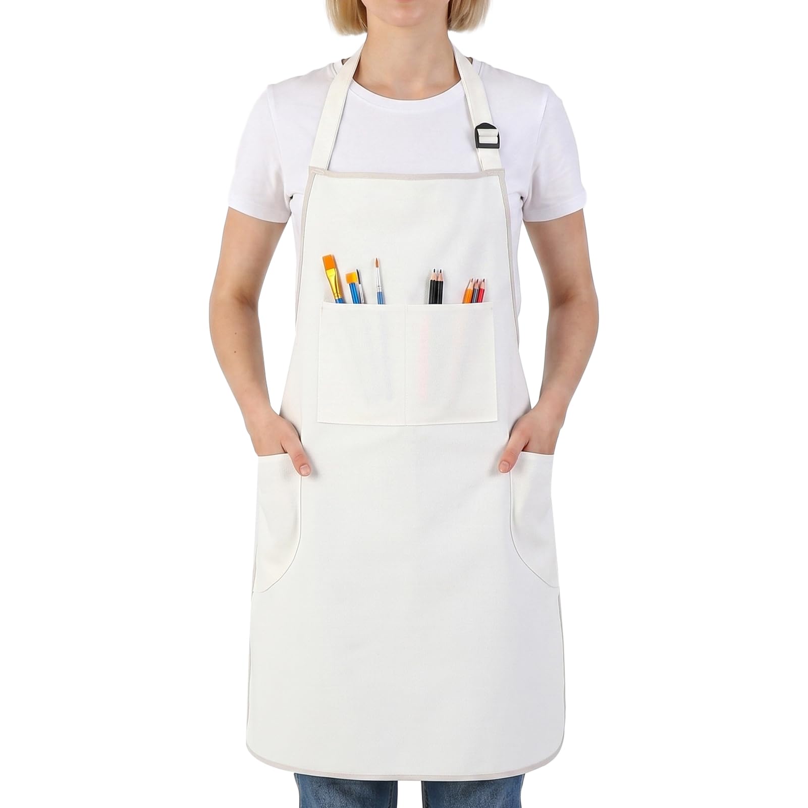 ViEinkaufen Adjustable Artist Apron with Pockets Adult