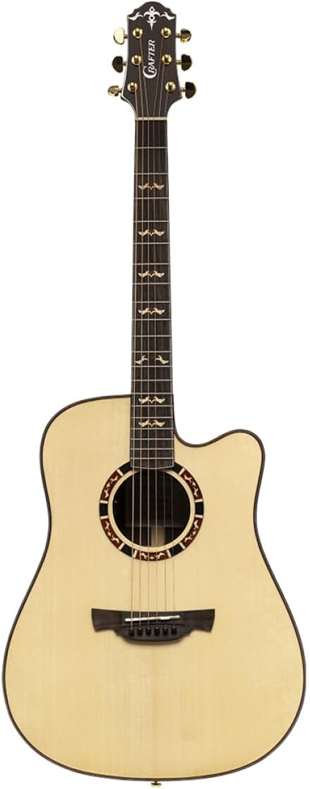 Crafter Guitars 6 String Acoustic-Electric Guitar, Right, Natural (STG D22CE PRO)