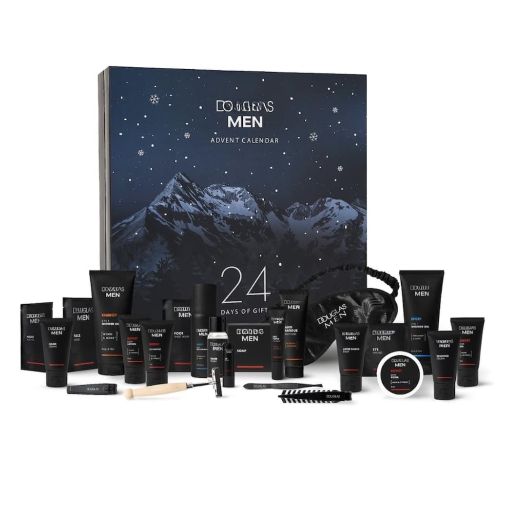 Calendario dell'Avvento da uomo 2026 di lusso toelettatura e cura - Calendario dell'Avvento uomo 24 edizione Doug-Skinkura