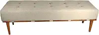 Banco Decorativo Recamier Lounge para Sala e Quarto em Linho 140cm (Bege Claro)