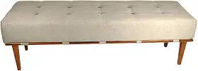 Banco Decorativo Recamier Lounge para Sala e Quarto em Linho 140cm (Bege Claro)