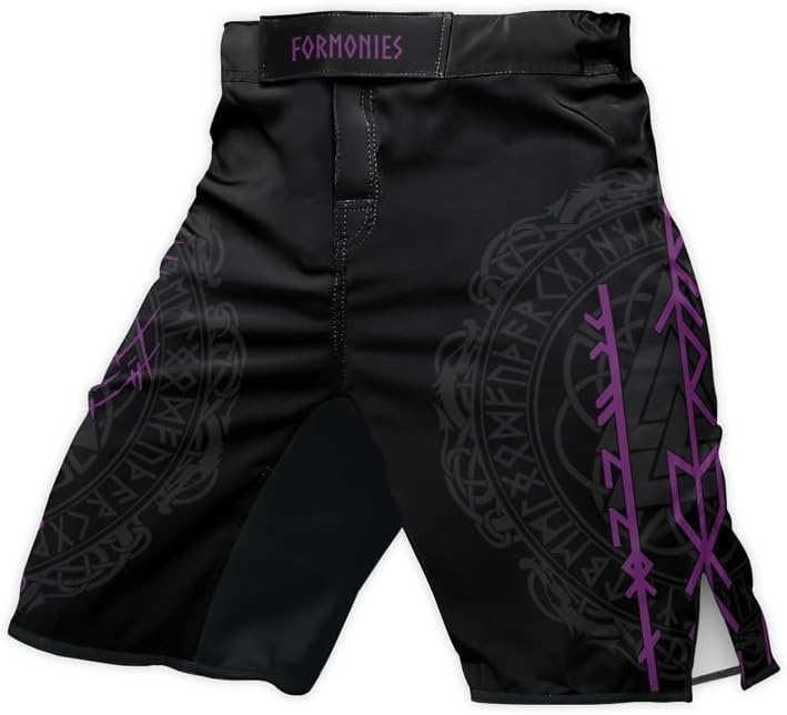 Viking Men's Fight Short MMA BJJ Training No Gi Grappling Shorts Trunks Fight Wear with Drawstring