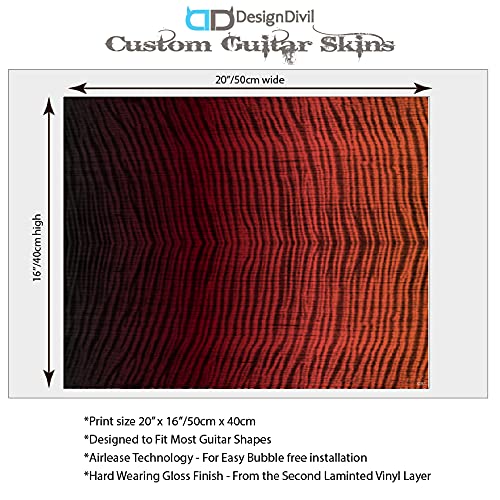 Guitar Custom Wrap Laminated Vinyl Decal Sticker The Cherry Fade Flamed Maple GS57 - Image 2