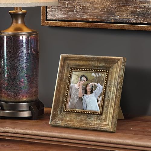 Image of Art Street Elegant Table Photo Frame for Tabletop With Back Stand, 5x5 Inch Photo, Decorative Frames Perfect for Home Decor, Unique Gift Idea, Durable, Birthday, Wedding, Return Gift (Rust Gold)