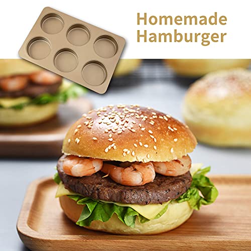 Yomvzake Hamburger Bun Pan Deep Dish Cookie Pan, Nonstick Hamburger
