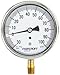ASHCROFT Duralife Type 1009 Stainless Steel Case Dry Filled Pressure Gauge, Stainless Steel Tube and Bronze Socket, 3.5" Dial Size, 1/4" NPT Lower Connection, 30" Hg Vac/0/100 psi Pressure Range