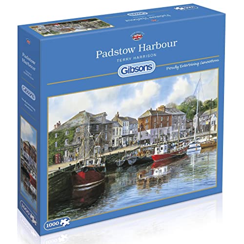 Price comparison product image Padstow Harbour 1000 Piece Jigsaw Puzzle / Cornwall / Sustainable Puzzle for Adults / Premium 100% Recycled Board / Great Gift for Adults / Gibsons Games