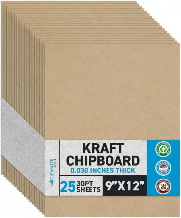 Carton Kraft Brun pour dos d'album photo et cadres de scrapbooking - 25 feuilles