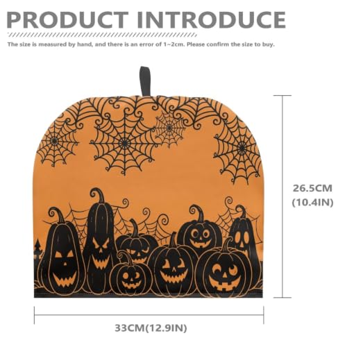 Image of Hudotybom Spider Web Tea Cozy for Teapots Halloween Pumpkin Lantern Tea Cozy Teapot Protector Insulated Teapot Covers Keep Warm