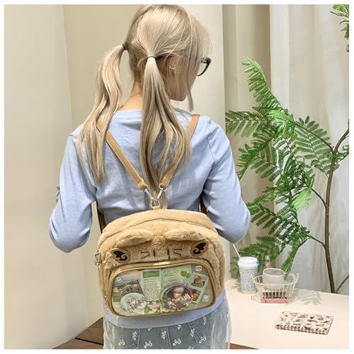 Image of Cute Cat Ita Bag Pin Display Backpack Kawaii Furry Ita Bag Crossbody Y2k Aesthetic Shoulder Purse(Pins NOT Included)