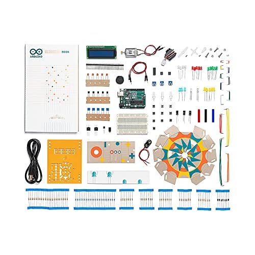 Official Arduino Starter Kit [K000007] – 12 DIY Projects with Electronic Components & English Projects Book – Original Kit from Italy
