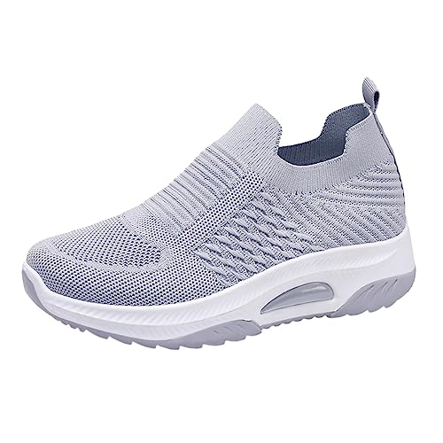 Genérico Zapatillas Deportivas Fitness Zapatos Zapatos nuevos para Mujer, Zapatos de Gruesa de Comercio Exterior para Mujer, Zapatos Deportivos Informales de, Zapatos de Mujer con Horma (Grey, 41)