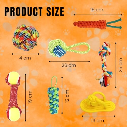 Image of Dog Rope Toys + Chew Toys, Combo (Pack of 7)