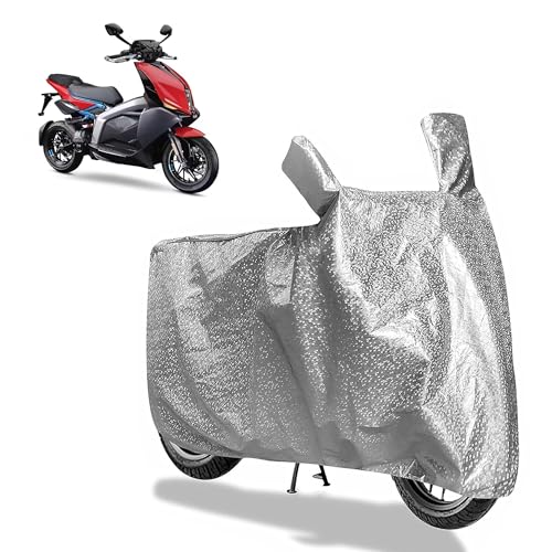 Image of Sulfar Bike Cover for TVS X (Electric Premium) | Waterproof, Dustproof & UV Protected | All Weather Two Wheeler Cover (Silver) New 2026 Variants