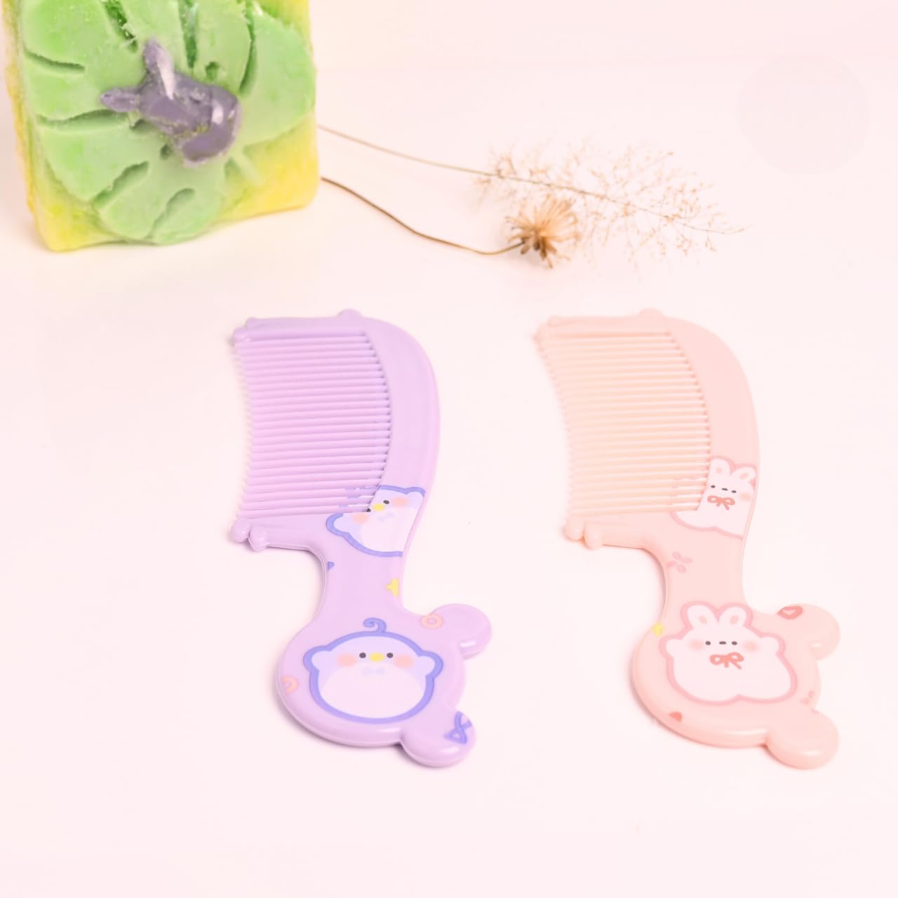THE LITTLE LOOKERS Baby Hair Comb Set I Kids Hair Brush I Baby Comb for Wet, Dry, Curly Hairs Kids with Wide Tooth Comb - Pink & Purple (Pack of 2)-picture-17