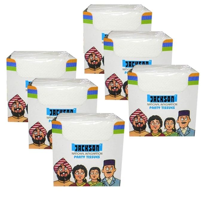Jackson Napkin Party Paper (Large) Pack of 6-100 Napkins Per Pack- Total 600 Napkins Guaranteed !