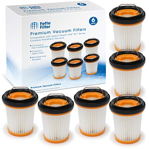 Fette Filter - Fabric Vacuum Filter Compatible With Shark Ion W1 Cordless Handheld Vacuum Wv200 , Wv201, Wv205, Wv220. Compare To Part # Xhfwv200 (Pack Of 6) #TOP21