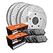 R1 Concepts Front Rear Brakes and Rotors Kit |Front Rear Brake Pads| Brake Rotors and Pads| Super Duty Brake Pads and Rotors| Brake Shoes WGXN2-48161