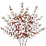Briful 3PCS Artificial Fall Stems – 36.2' Long Stem Orange Leaf Branches, Autumn Foliage Branch for Fall Vase Filler, Thanksgiving Centerpiece, Harvest & Farmhouse Decoration