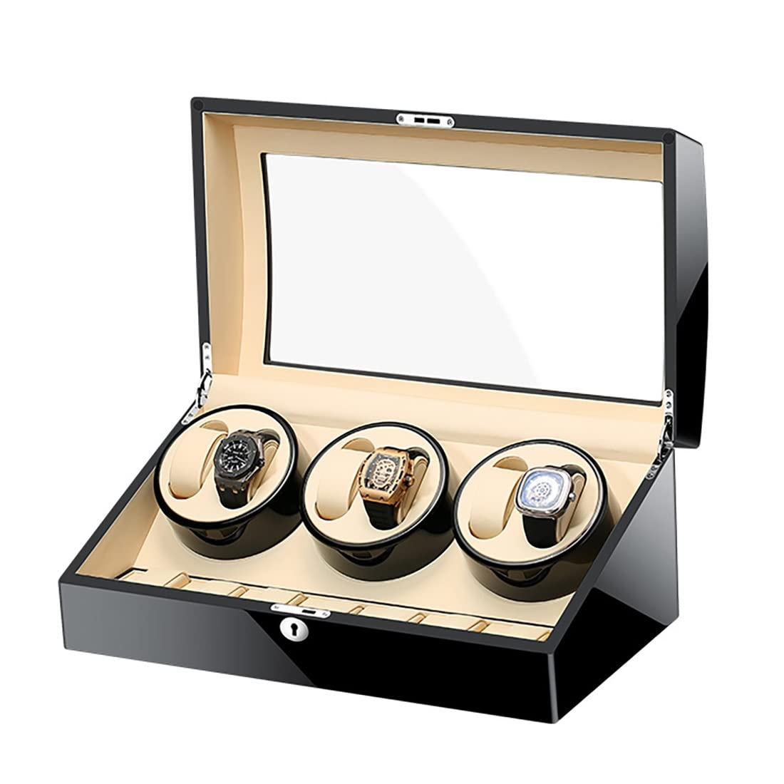 Remontoir montre automatique coffret cadeau d'exception en laque noire