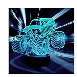 Car Gift Night Lights for Kids 3D Illusion Lamp Led Desk Lamps Birthday Gifts for Boys Home Decor Office Bedroom Room Party Supply Decoration Nursery Lighting 7 Color Tractor Truck SUV Easter Children