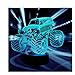 Car Gift Night Lights for Kids 3D Illusion Lamp Led Desk Lamps Birthday Gifts for Boys Home Decor Office Bedroom Room Party Supply Decoration Nursery Lighting 7 Color Tractor Truck SUV Easter Children